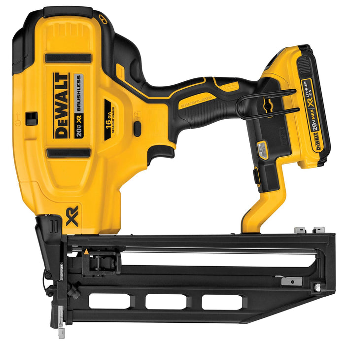 DeWalt 20V MAX XR 16 Gauge Cordless Straight Finish Nailer Kit