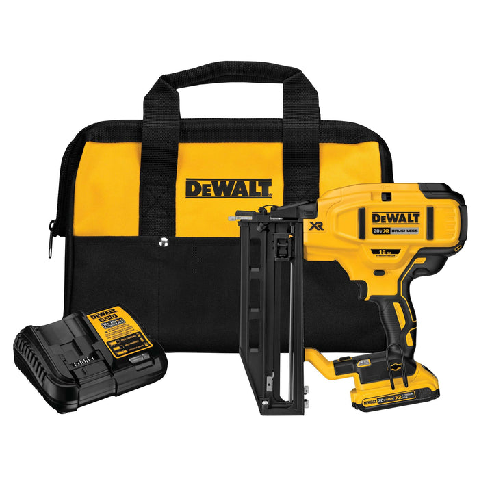 DeWalt 20V MAX XR 16 Gauge Cordless Straight Finish Nailer Kit