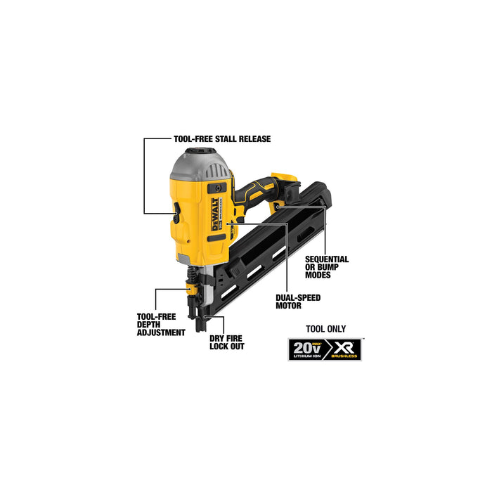 DeWalt 20V MAX Cordless 30° Paper Collated Framing Nailer - Tool Only