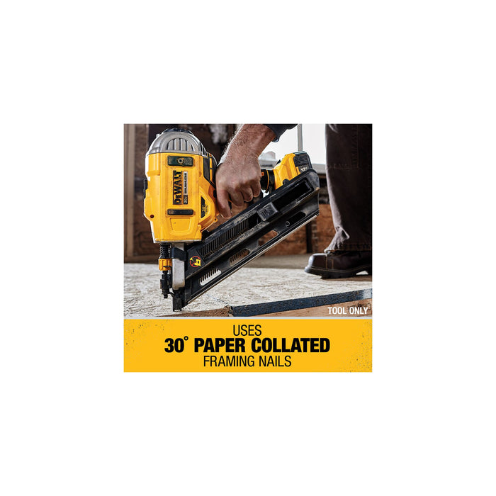 DeWalt 20V MAX Cordless 30° Paper Collated Framing Nailer - Tool Only