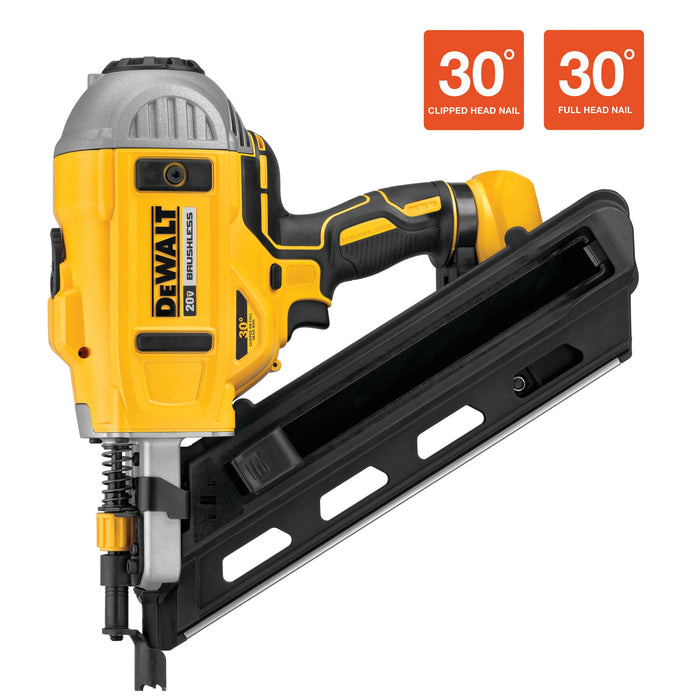 DeWalt 20V MAX Cordless 30° Paper Collated Framing Nailer - Tool Only