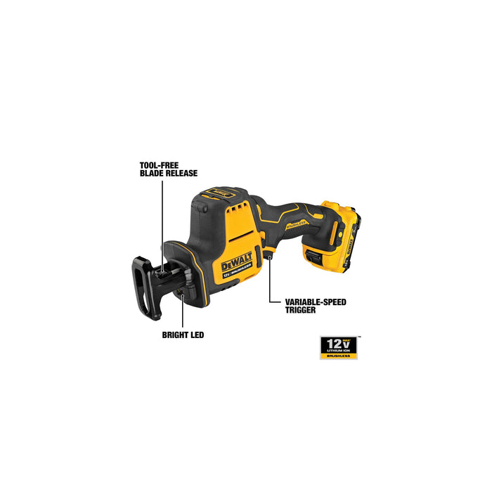 DeWalt 12V XTREME™ MAX Brushless One-Handed Cordless Reciprocating Saw Kit