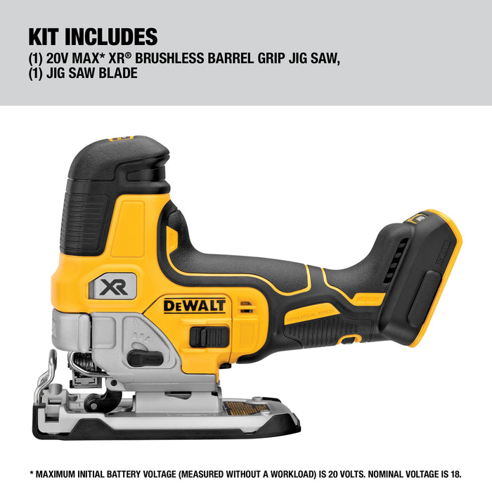 DeWalt 20V MAX XR Cordless Barrel Grip Jig Saw