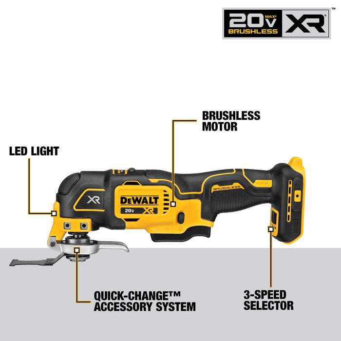 DeWalt 20V MAX XR Brushless Cordless 3-Speed Oscillating Multi-Tool - Tool Only