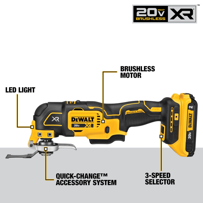 DeWalt 20V MAX XR® Brushless Cordless 3-Speed Oscillating Multi-Tool Kit