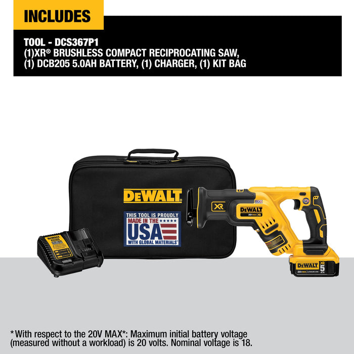 DeWalt 20V MAX XR® Brushless Compact Reciprocating Saw Kit