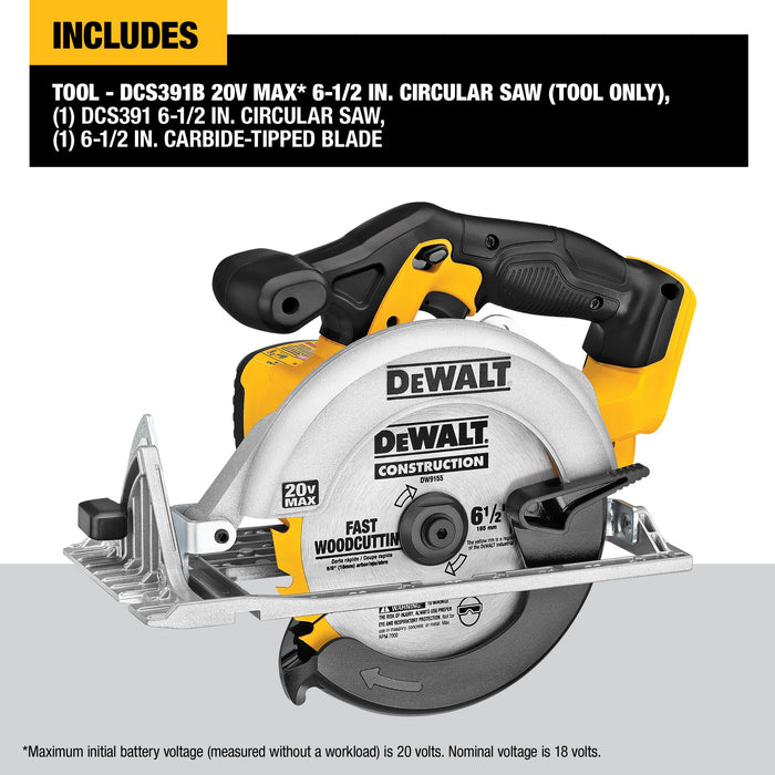 DeWalt 20V MAX 6-1/2" Circular Saw - Tool Only