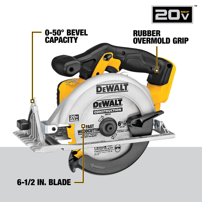 DeWalt 20V MAX 6-1/2" Circular Saw - Tool Only