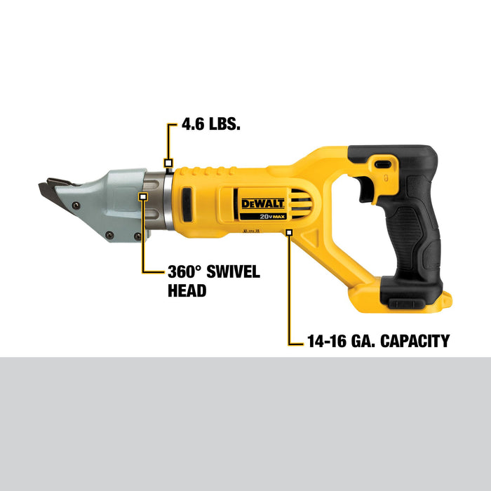 DeWalt 20V MAX 14G Swivel Head Double Cut Shears - Tool Only