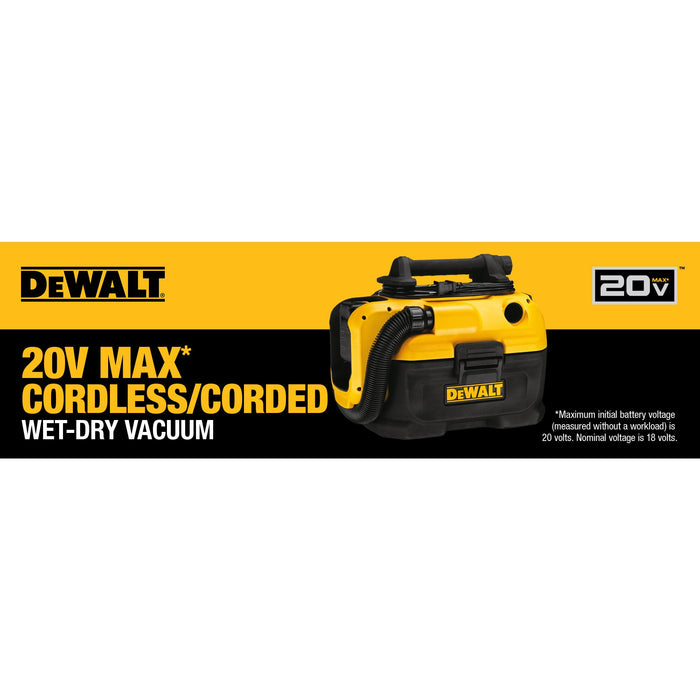 DeWalt 20V MAX Cordless/Corded Wet-Dry Vacuum - Tool Only