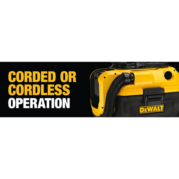 DeWalt 20V MAX Cordless/Corded Wet-Dry Vacuum - Tool Only