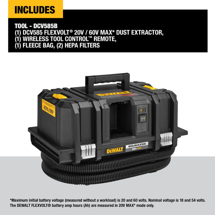 DeWalt FLEXVOLT® 60V MAX Cordless Dust Extractor - Tool Only