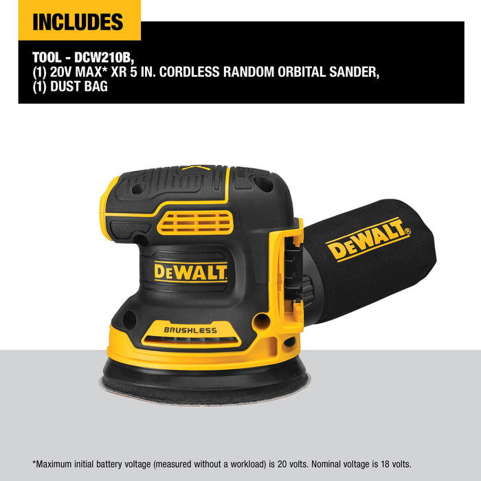 DeWalt 20V XR Brushless Random Orbital Sander - Tool Only