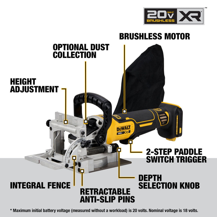 DeWalt 20V Brushless Biscuit Joiner - Tool Only