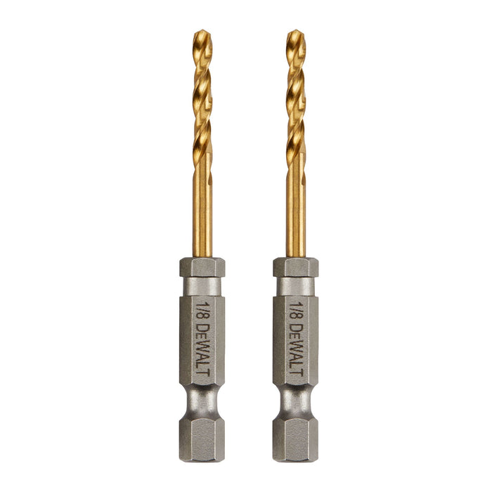 DeWalt 2PK IMPACT READY® Titanium Nitride Coated Drill Bit - 1/8"