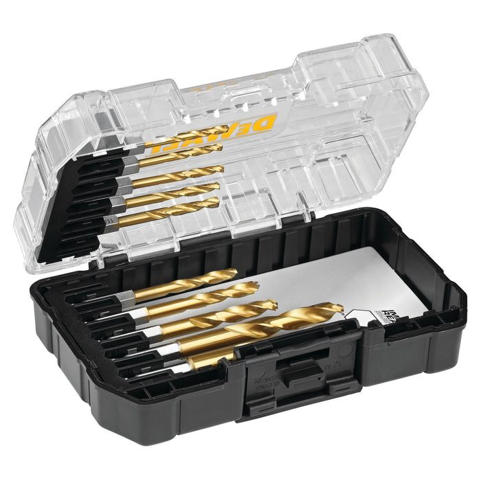 DeWalt 10 pc. Titanium Nitride Coated 1/4" Hex Impact Drill Bit Set