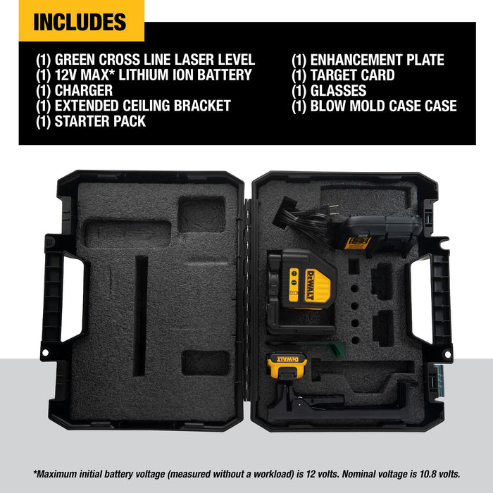 DeWalt 12V MAX Green Cross Line Laser Level