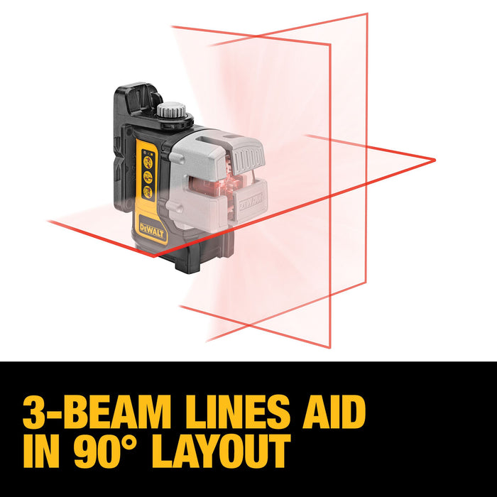 DeWalt Self-Leveling Red Beam 3 Line Laser