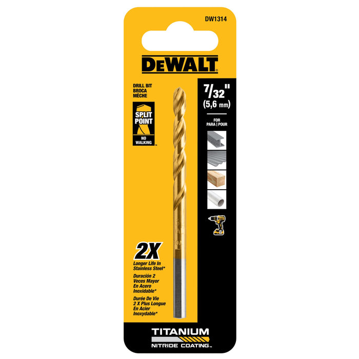 DeWalt 7/32" Titanium Nitride Speed Tip Point Drill Bit