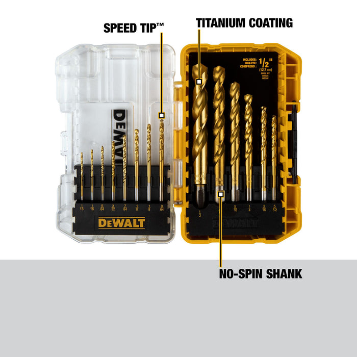 DeWalt 14 pc. Titanium Speed Tip Drill Bit Set