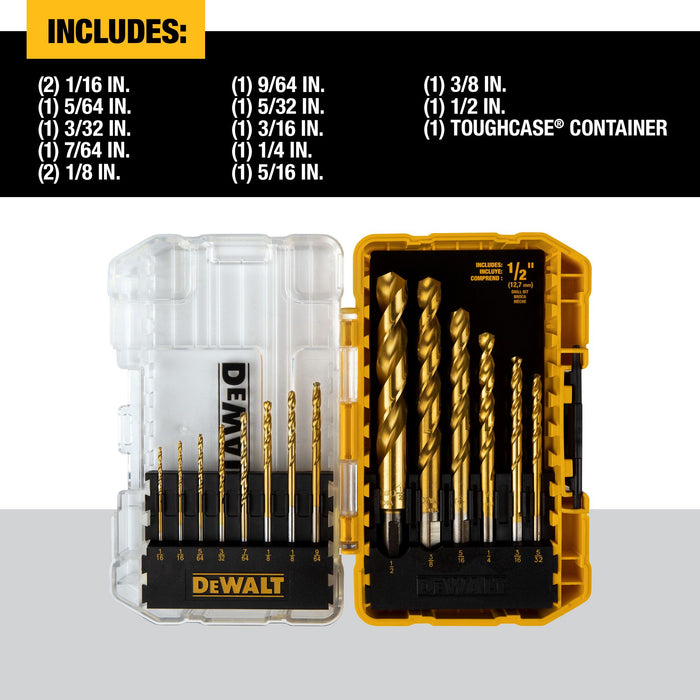 DeWalt 14 pc. Titanium Speed Tip Drill Bit Set