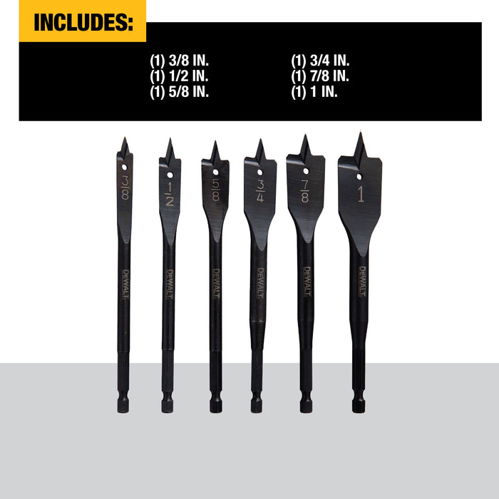 DeWalt 6 pc. Heavy Duty Spade Bit Set