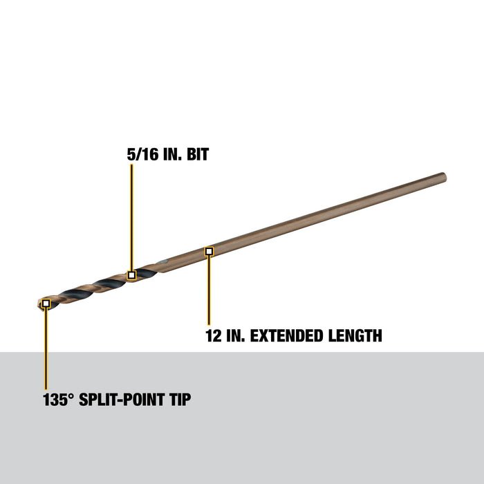 DeWalt Extra Long Black Oxide Drill Bit