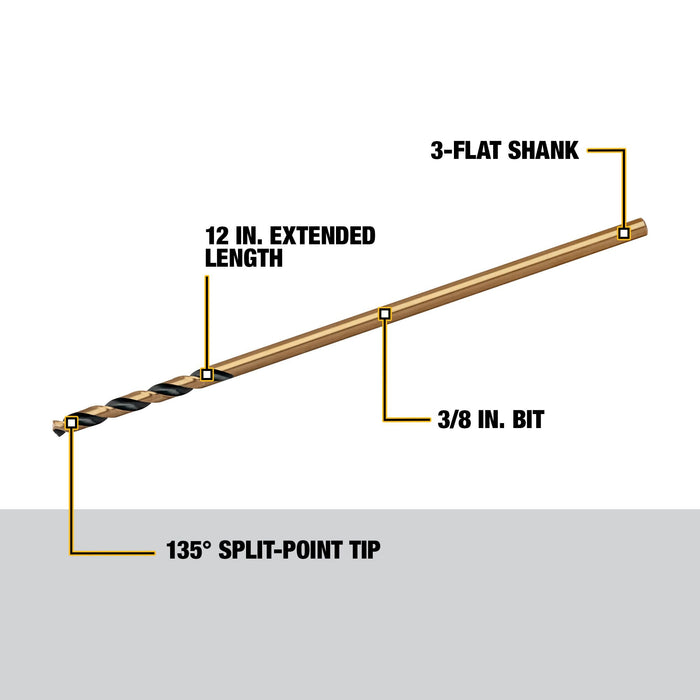 DeWalt Extra Long Black Oxide Drill Bit