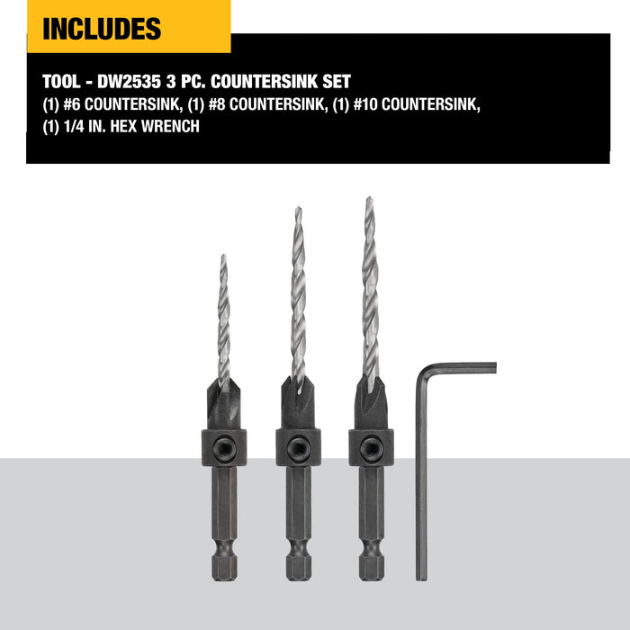 DeWalt 3 pc. Countersink Set (#6, #8, #10)