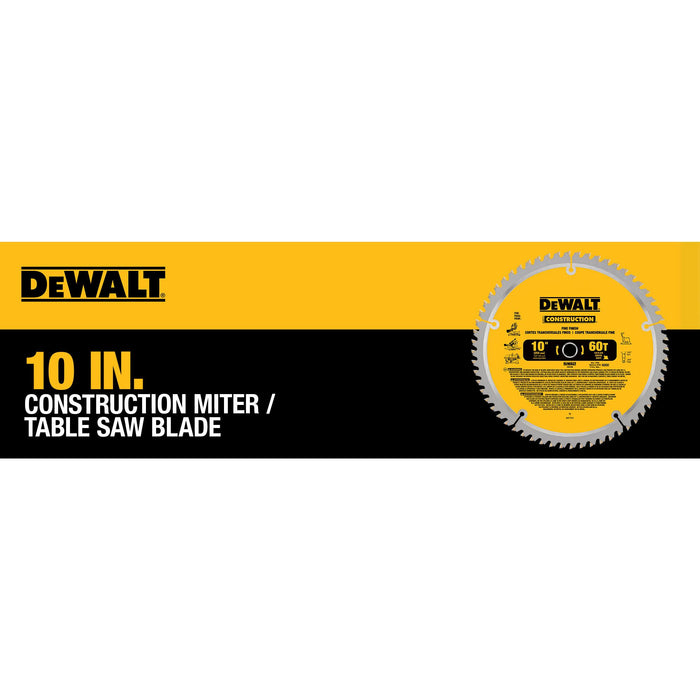 DeWalt 10" 60T Construction Mitre/Table Saw Blades