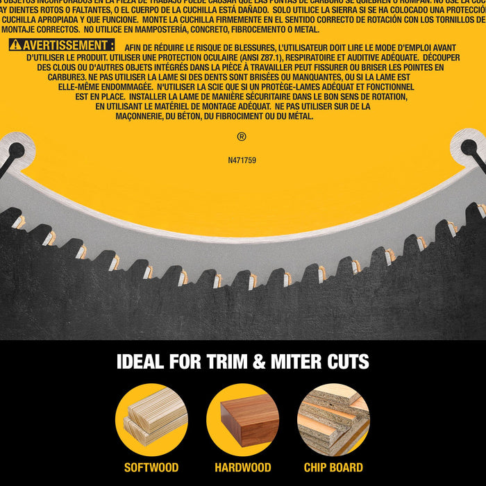 DeWalt 12" 32T/80T Mitre Saw Blade Combo Pack