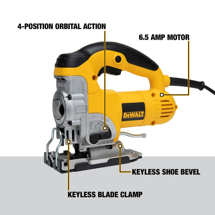 DeWalt Premium 6.5A Variable Speed Keyless Jigsaw Kit