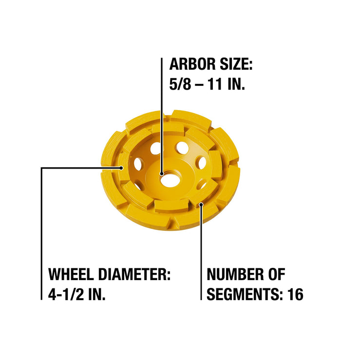 DeWalt Double Row Diamond Cup Grinding Wheel