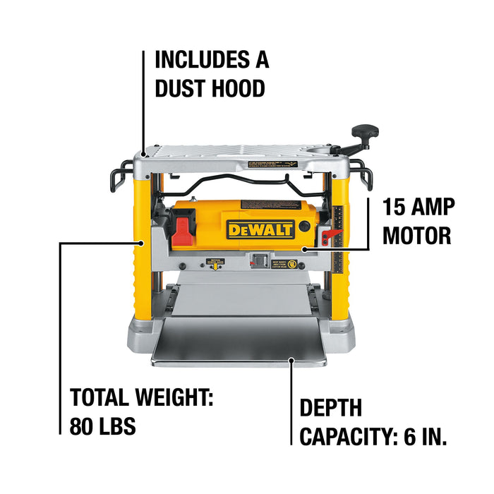 DeWalt 12-1/2" Thickness Planer w/ Three Knife Cutter-Head