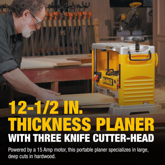 DeWalt 12-1/2" Thickness Planer w/ Three Knife Cutter-Head