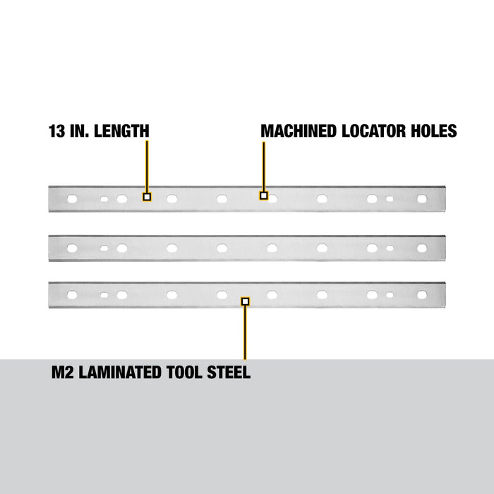 DeWalt 3PK 13" Disposable Thickness Planer Knives (DW735)