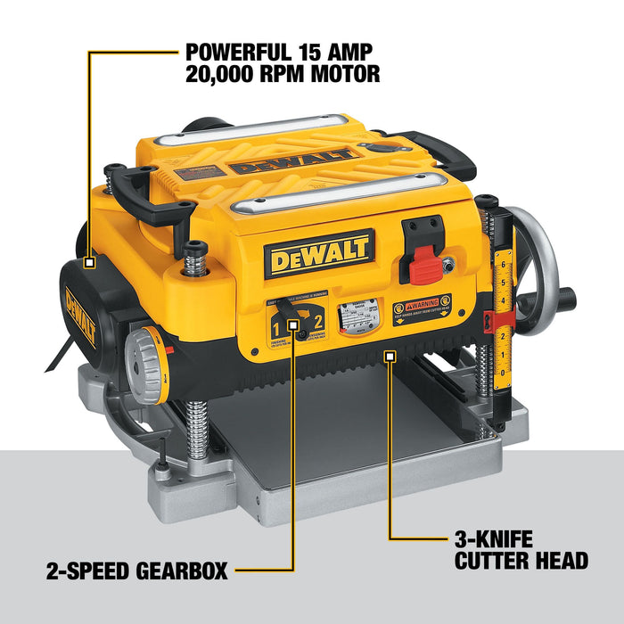 DeWalt 13" Three Knife 2-Speed Thickness Planer