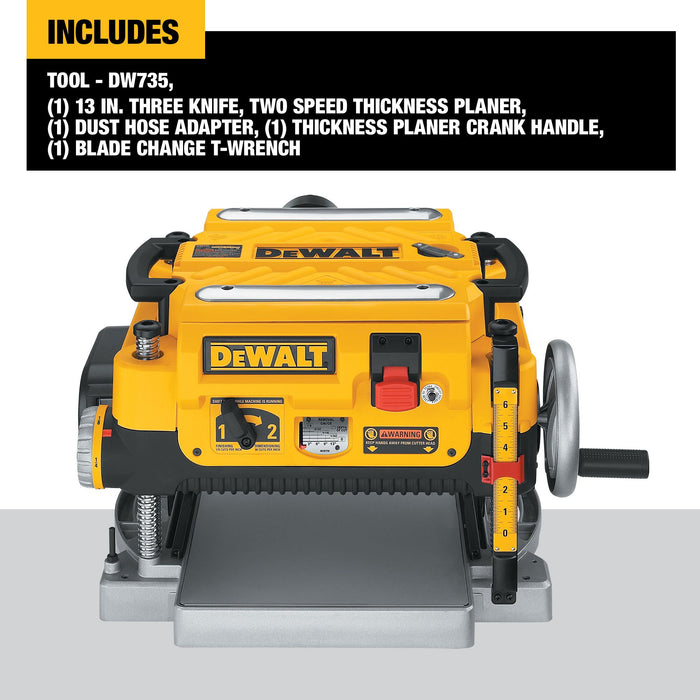 DeWalt 13" Three Knife 2-Speed Thickness Planer