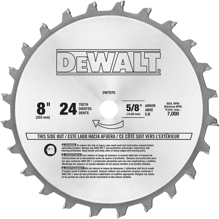 DeWalt 24T Stacked Dado Blade Set - 8"