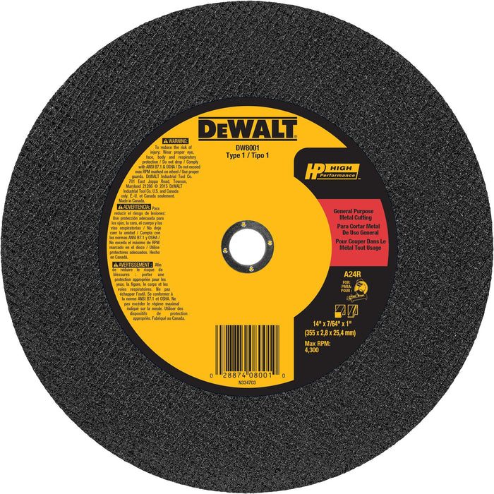 DeWalt General Purpose Chop Saw Wheel - 14" x 7/64" x 1"