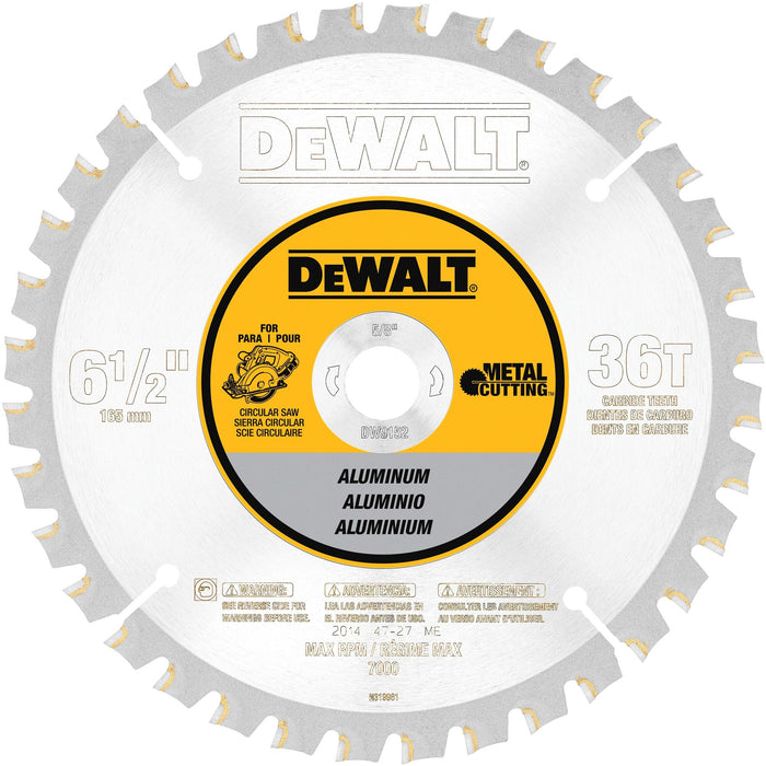 DeWalt SERIES 20™ Aluminum Cutting 36T Saw Blade - 6-1/2"