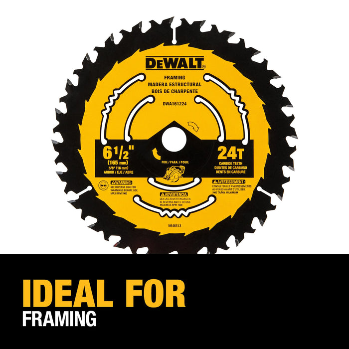 DeWalt 6-1/2" 24T Carbide Circular Saw Blade