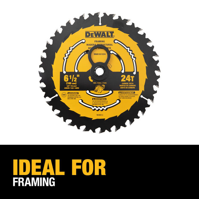 DeWalt 6-1/2" 24T Carbide Circular Saw Blade