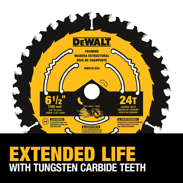 DeWalt 6-1/2" 24T Carbide Circular Saw Blade