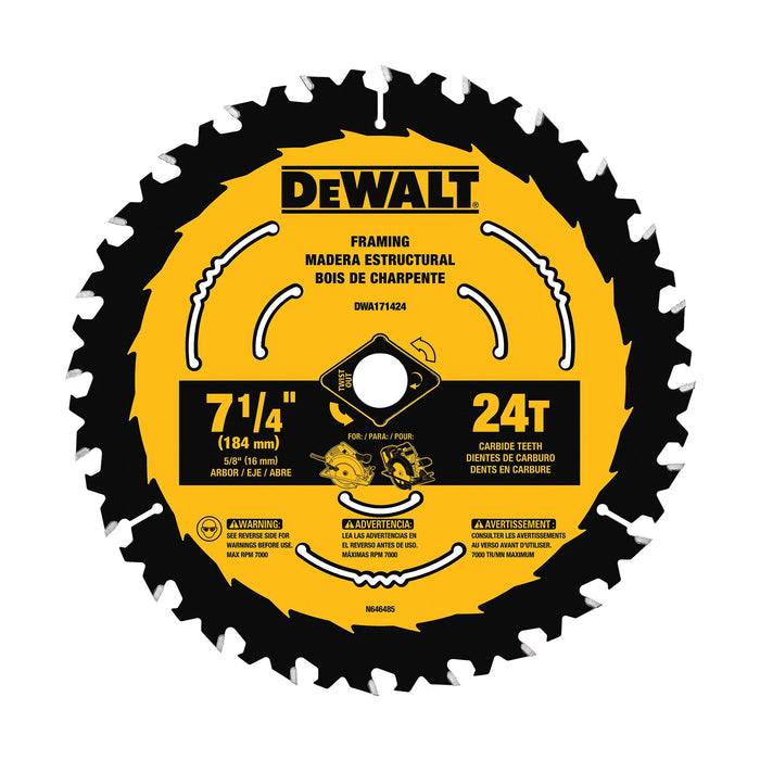 DeWalt 7-1/4" 24T Carbide Circular Saw Blade