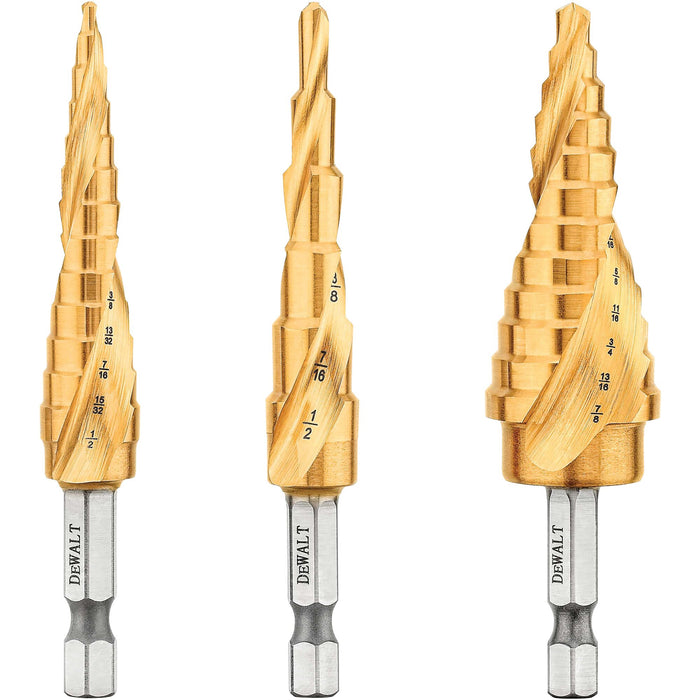 DeWalt 3 pc. IMPACT READY® Titanium Nitride Step Drill Bit Set