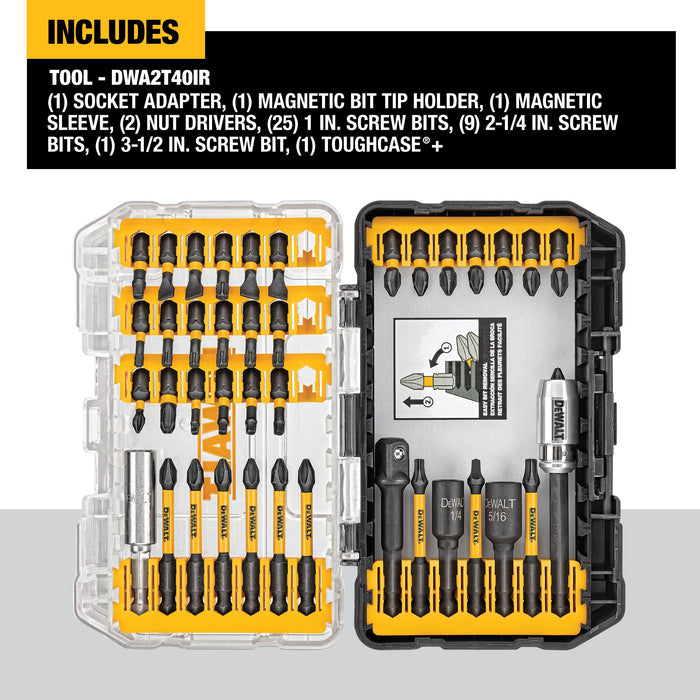 DeWalt 40 pc. FlexTorq® IMPACT READY® Bit Set w/ ToughCase®+ System