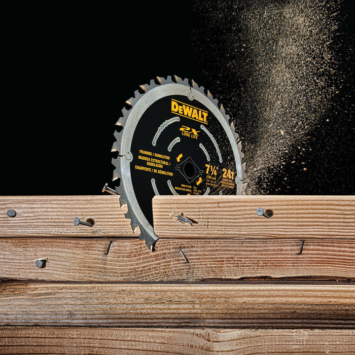 DeWalt 7-1/4" 24T 2X Long Life Demolition Blade