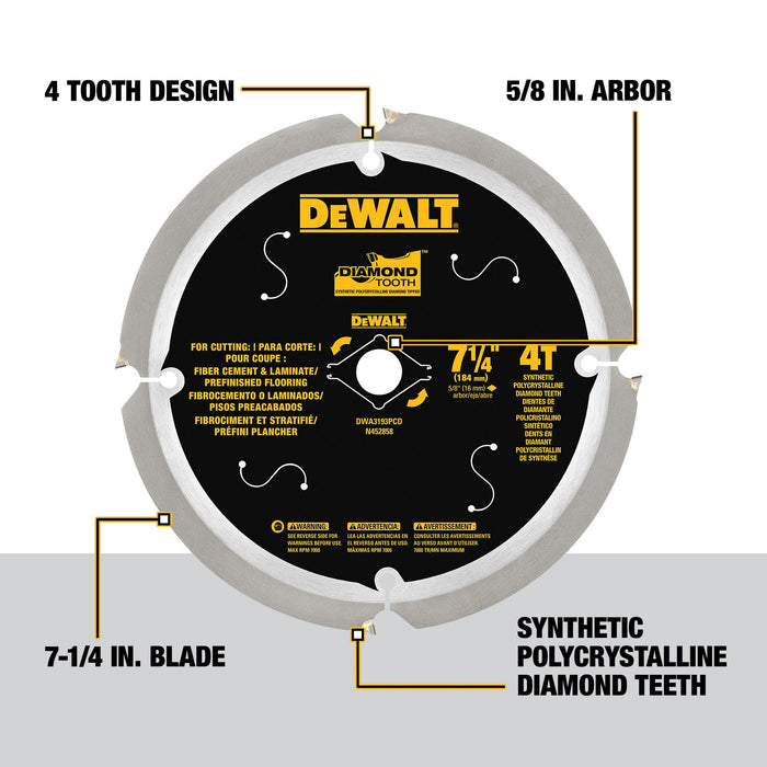 DeWalt 7-1/4" Laminate & Fiber Cement Saw Blade