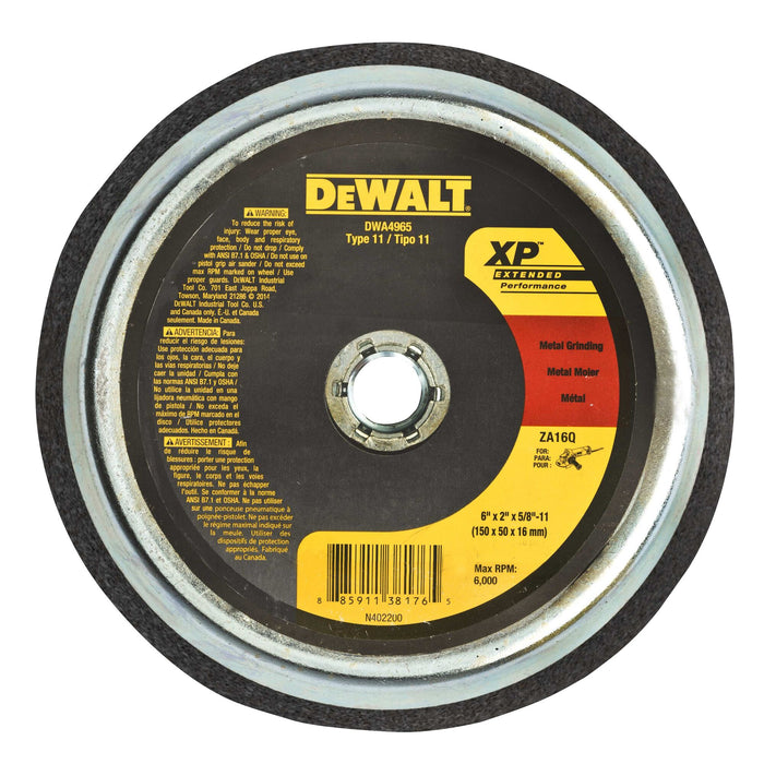 DeWalt Zirconia ZA16Q Metal Grinding Cup Wheel - 6" x 2" x 5/8"-11